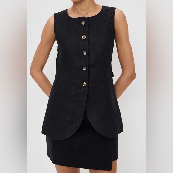 Posse Black Button-Up Vest - Picture 2 of 5